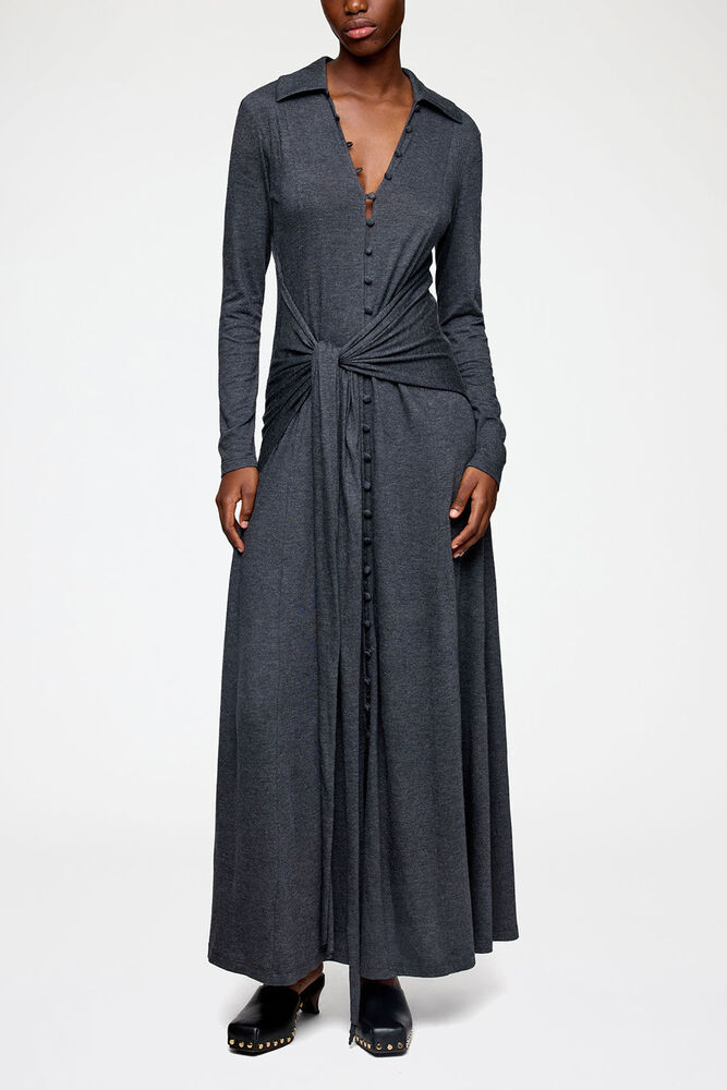 Long Dress in Grey Jersey, Phantom
