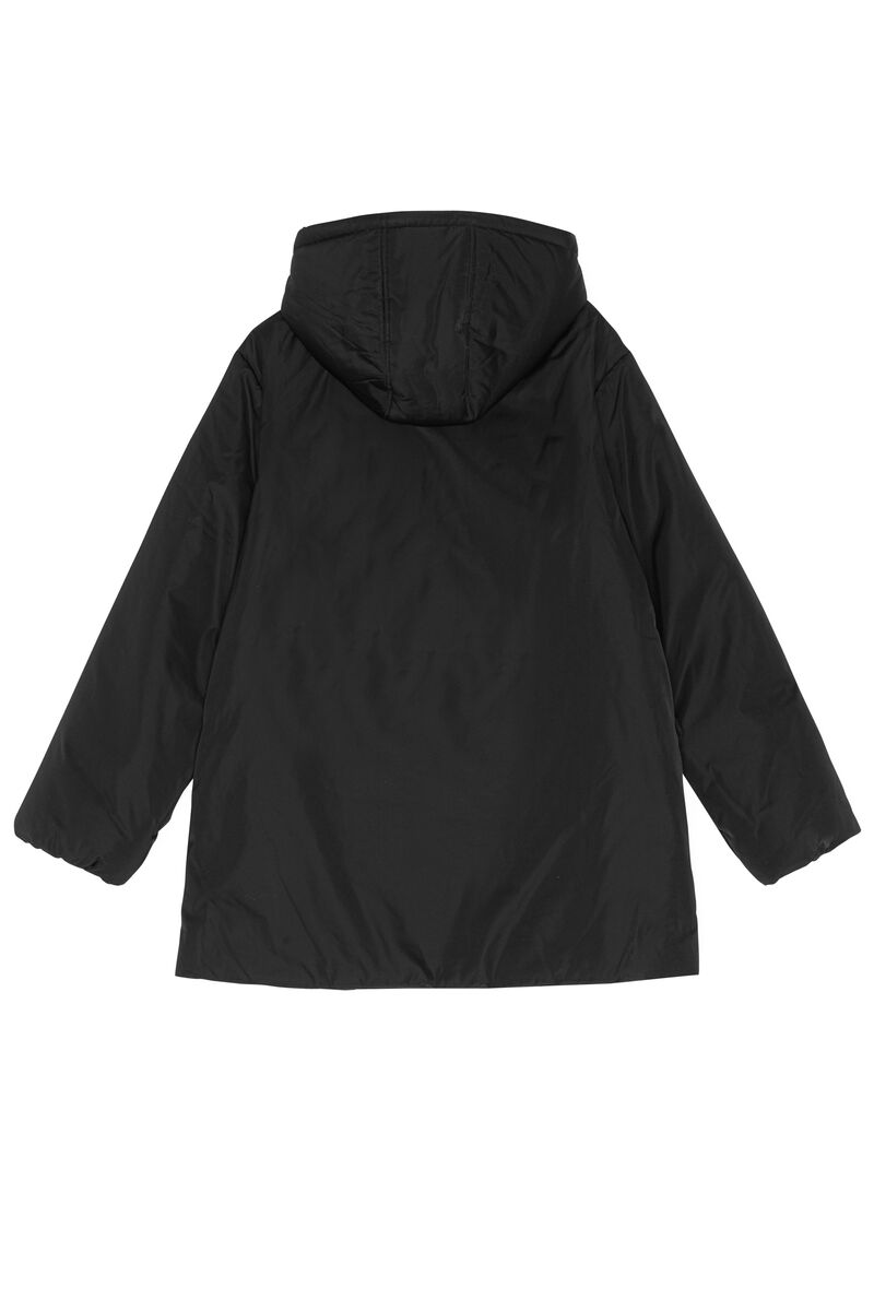 Shiny Midi Jacket , Recycled Polyester, in colour Black - 2 - GANNI