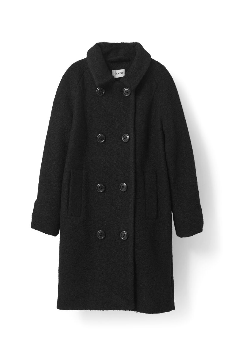 Fenn Coat, in colour Black - 1 - GANNI