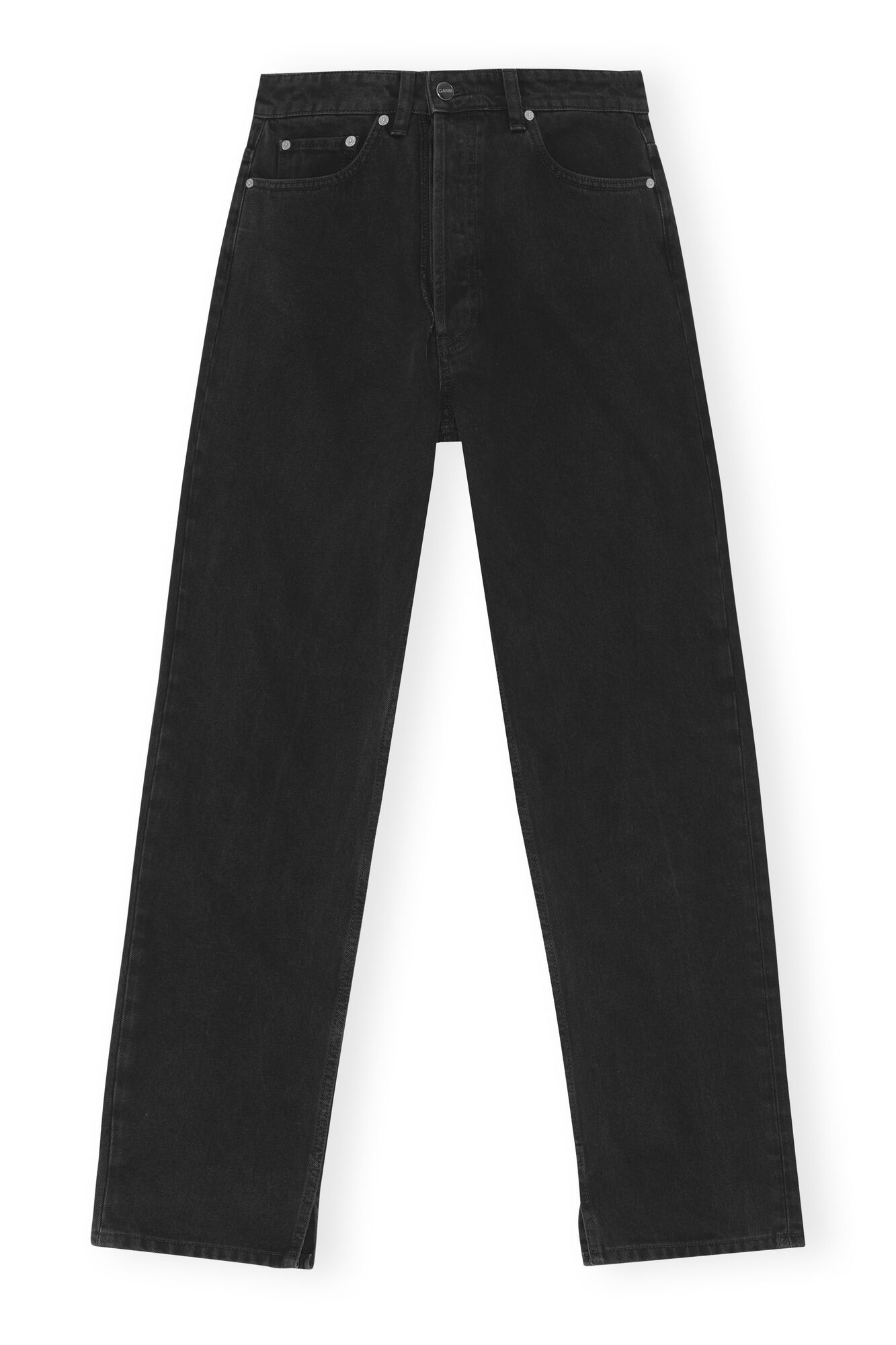 Rigid Denim Rigid Denim Figni, Cotton, in colour Washed Black/Black - 2 - GANNI