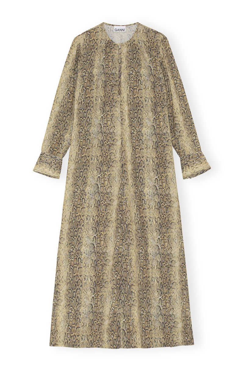 Printed Maxi Dress, Recycled Polyester, in colour Snake Starfish - 1 - GANNI