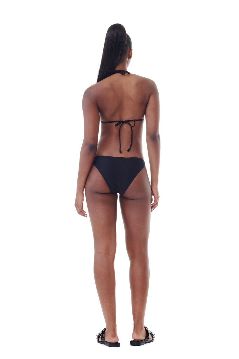 Black String Bikini Top, Nylon, in colour Black - 5 - GANNI