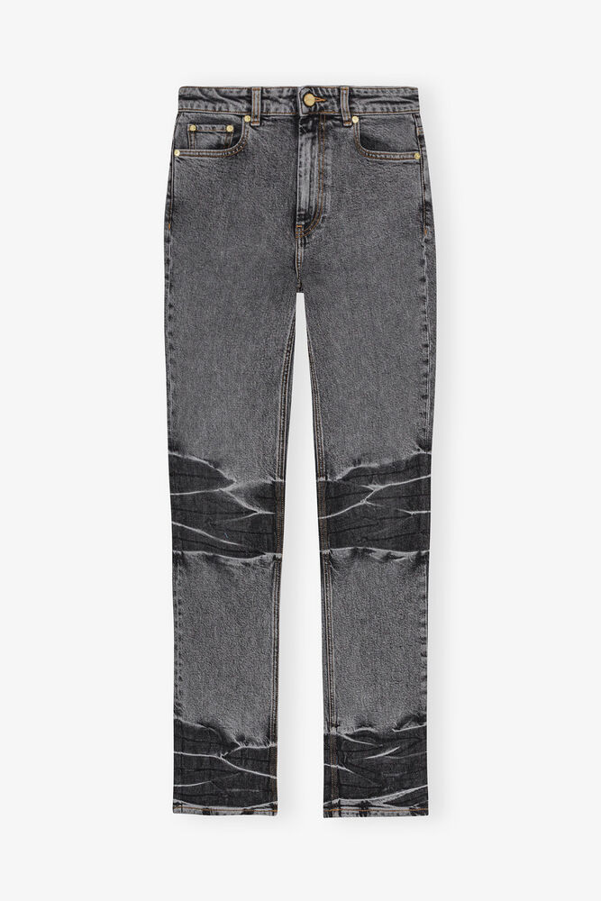 Schwarz gewaschene Carri-Jeans, Black Washed