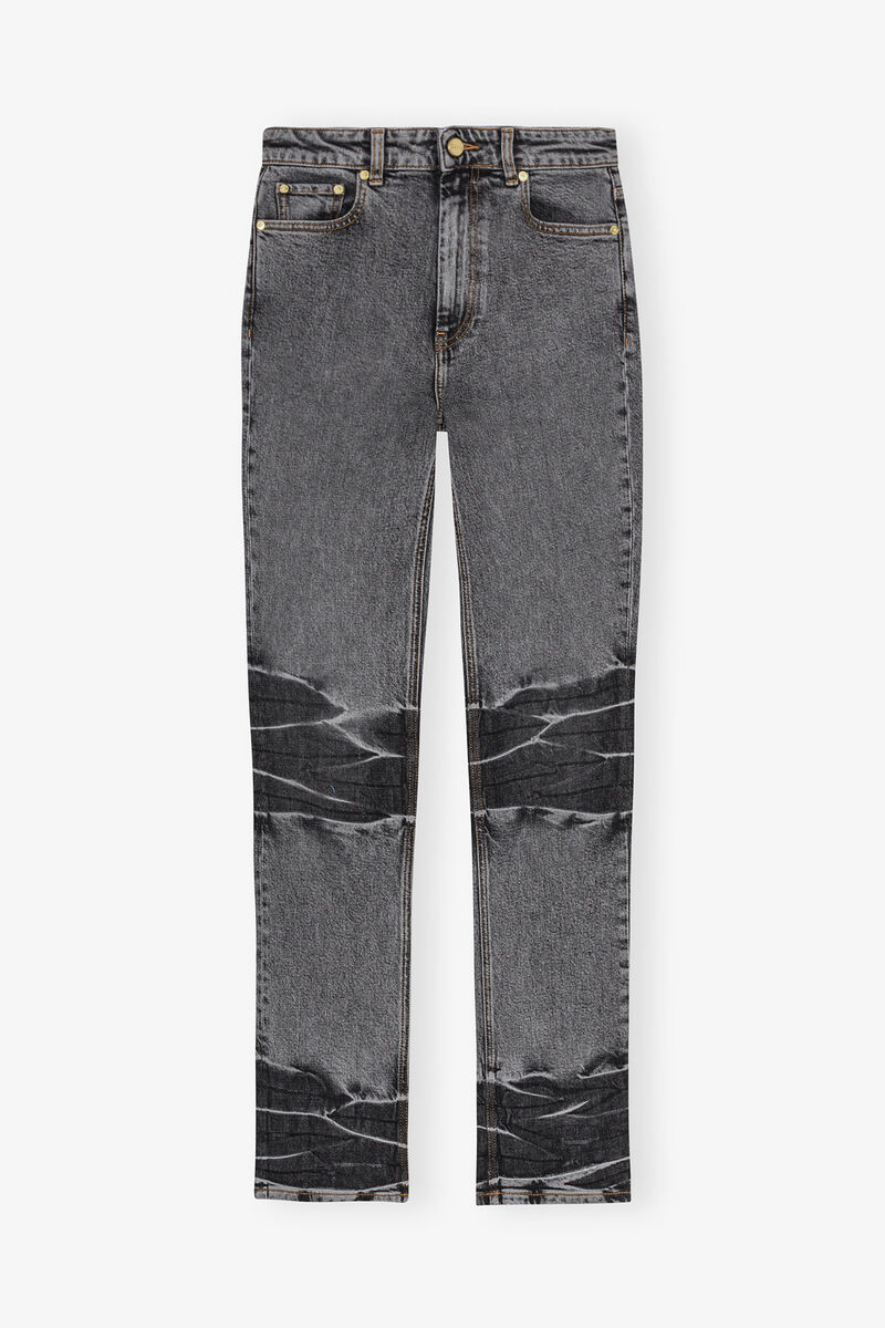 Black Washed Carri Jeans, Organic Cotton, in colour Black Washed - 1 - GANNI