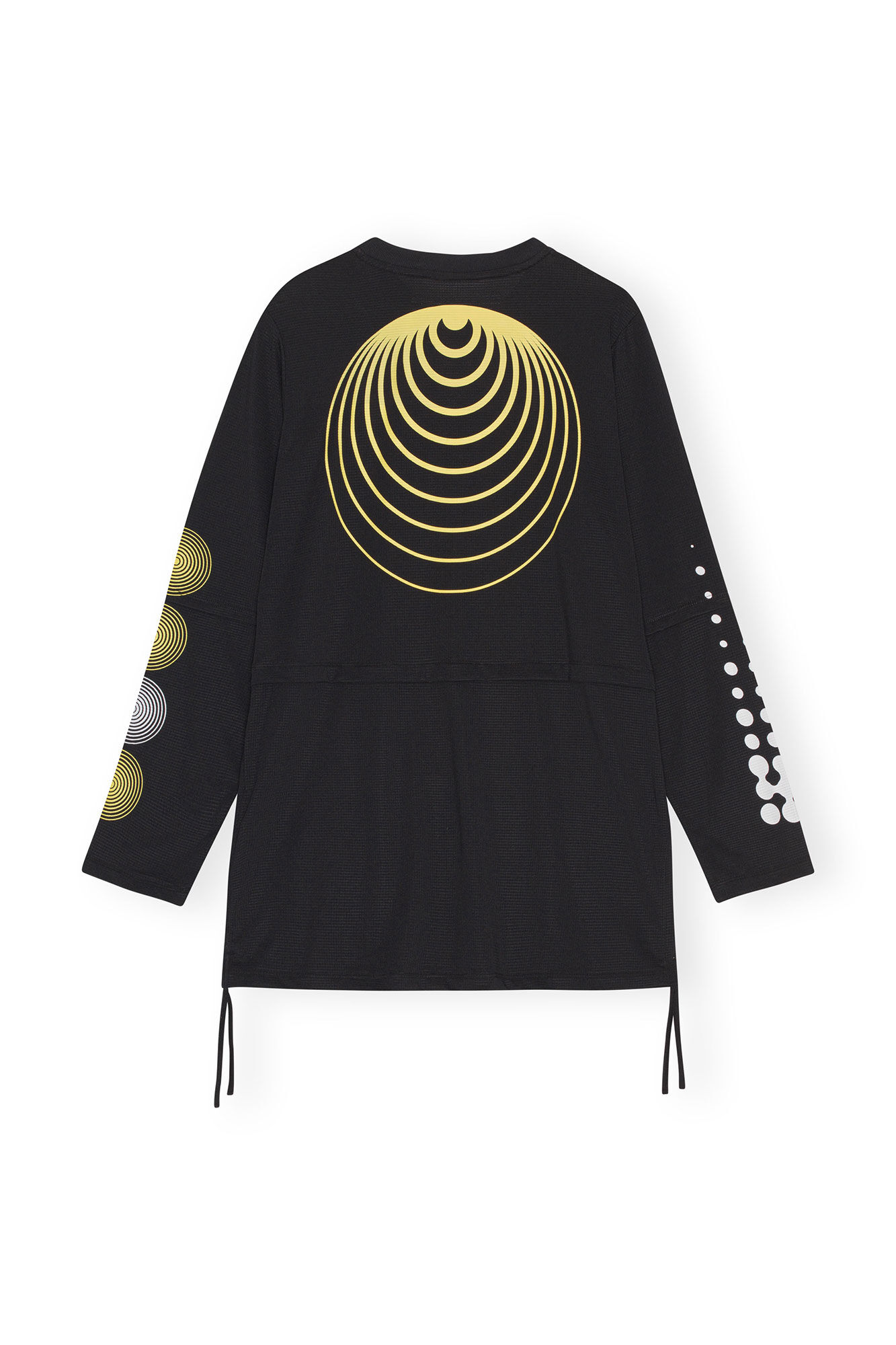 Active Mesh Layered Long Sleeve T-shirt, Elastane, in colour Black - 2 - GANNI