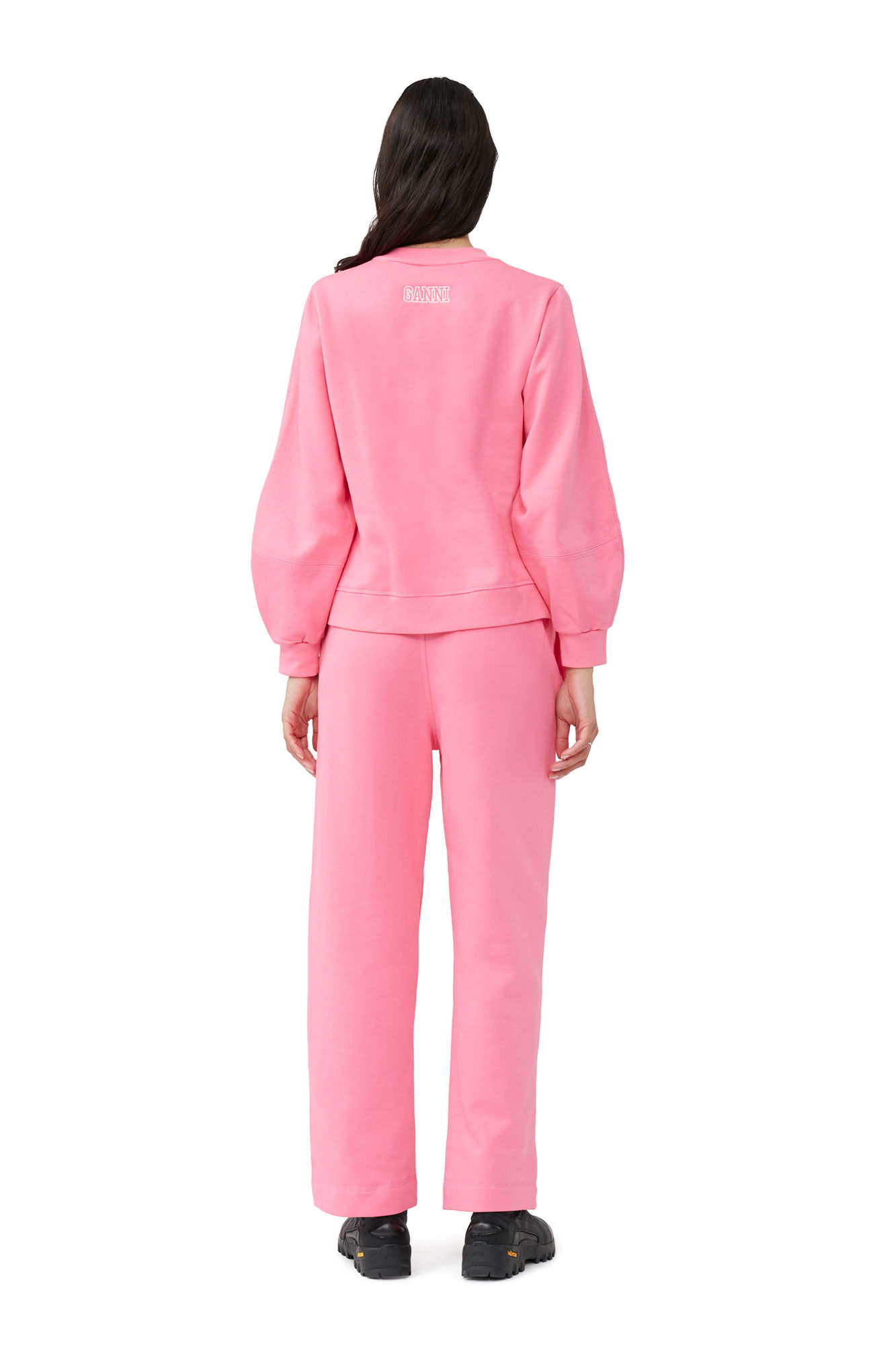 Sweatpants, Organic Cotton, in colour Sugar Plum - 2 - GANNI