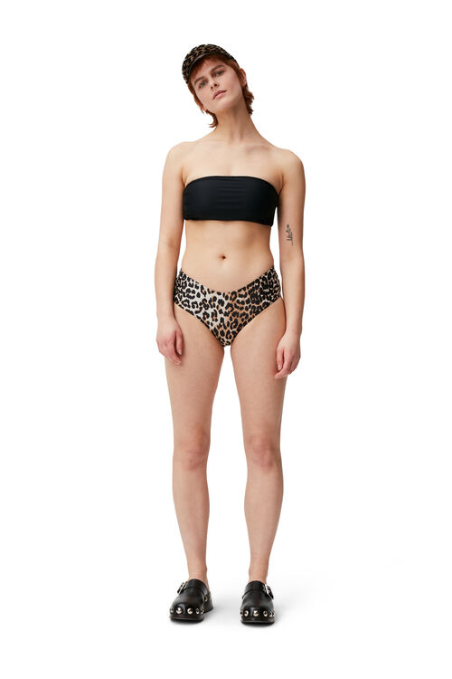 가니 수영복 (비키니 하의) GANNI Mid-Rise Bikini Bottom,Leopard