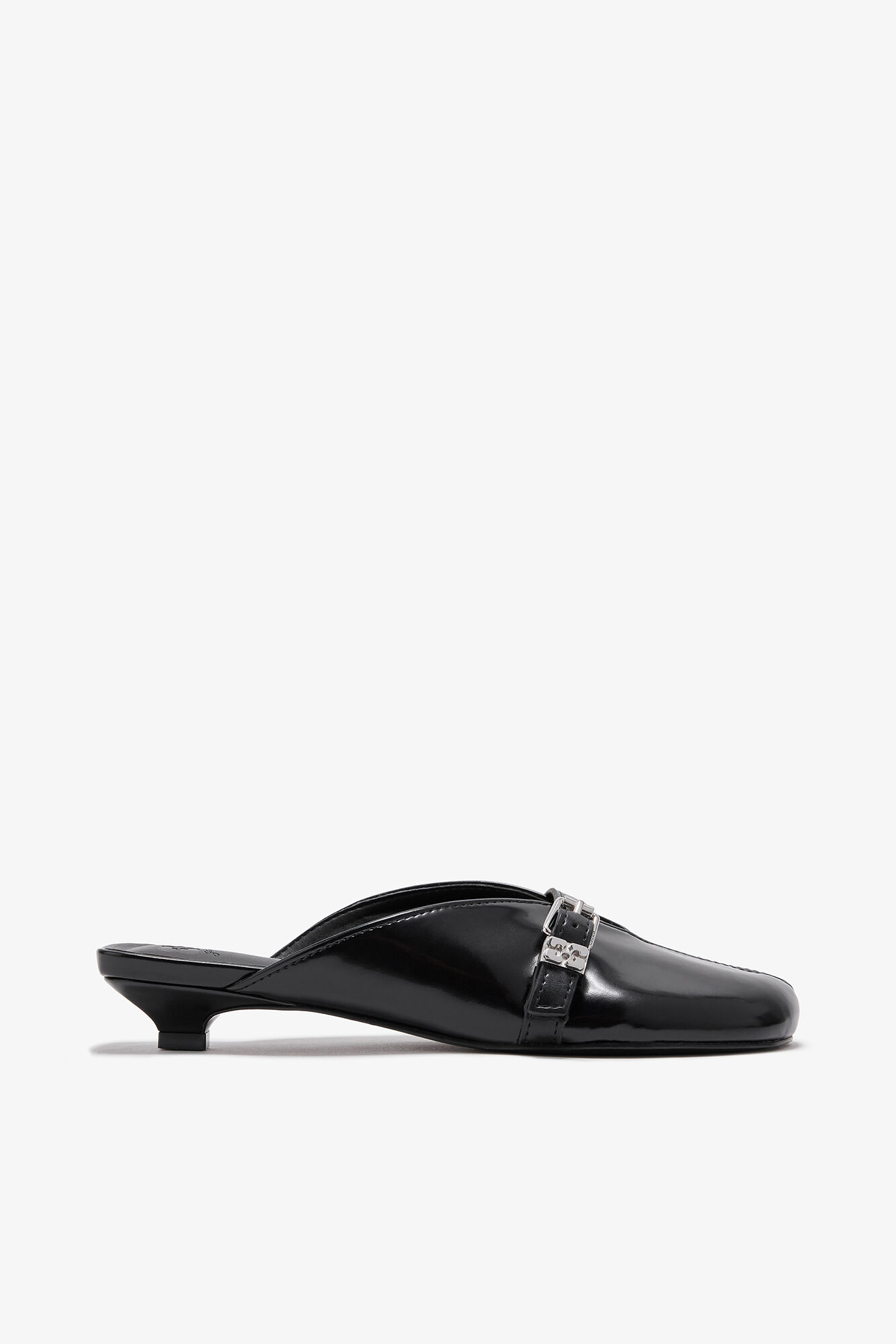 ち*ー様 GANNI ミュール　パンプス Black Sue Kitten Heel Mules in Black | GANNI (Global) CA