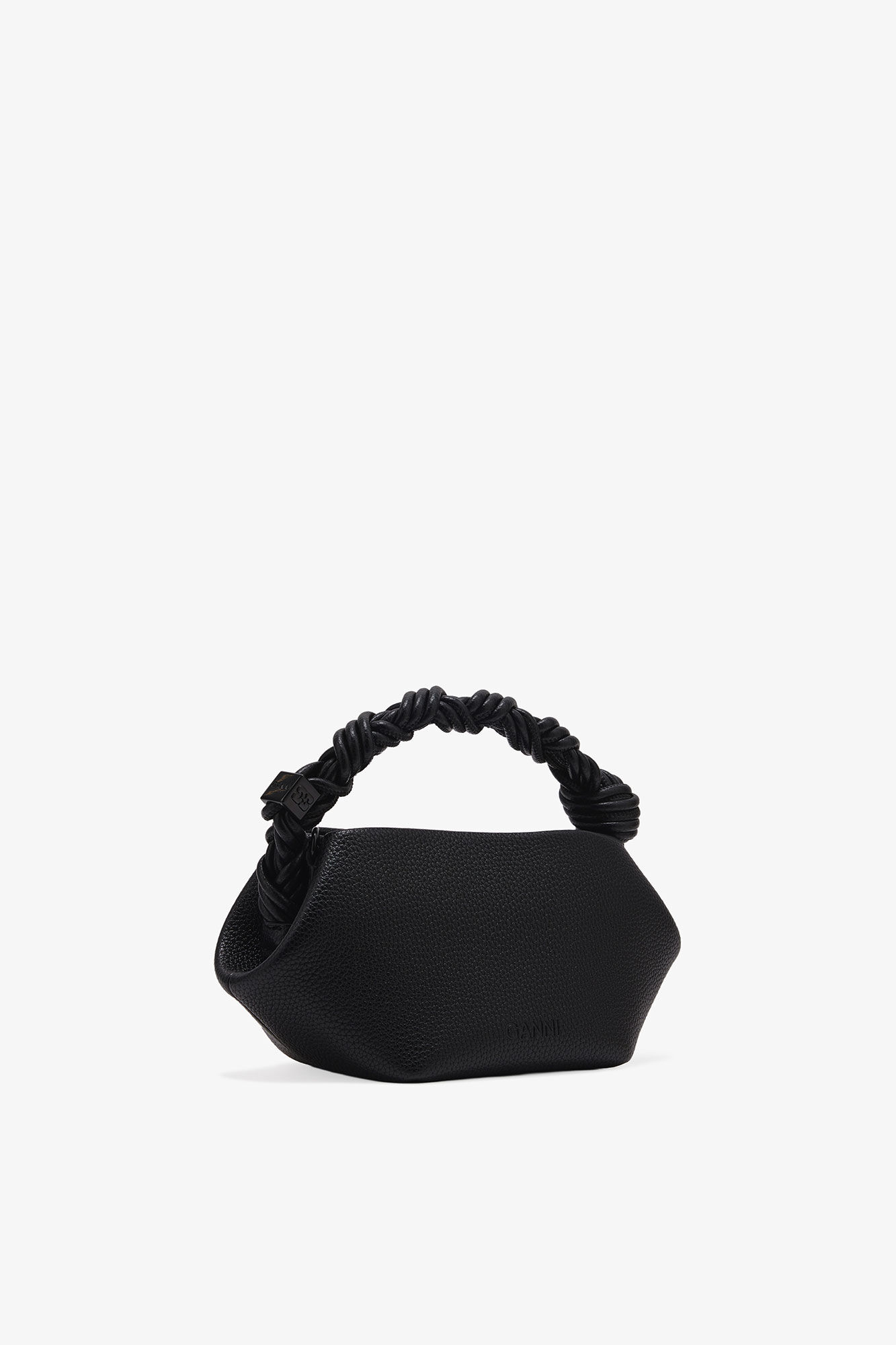 Black Grained Mini GANNI Bou Bag, Polyurethane, in colour Black - 2 - GANNI