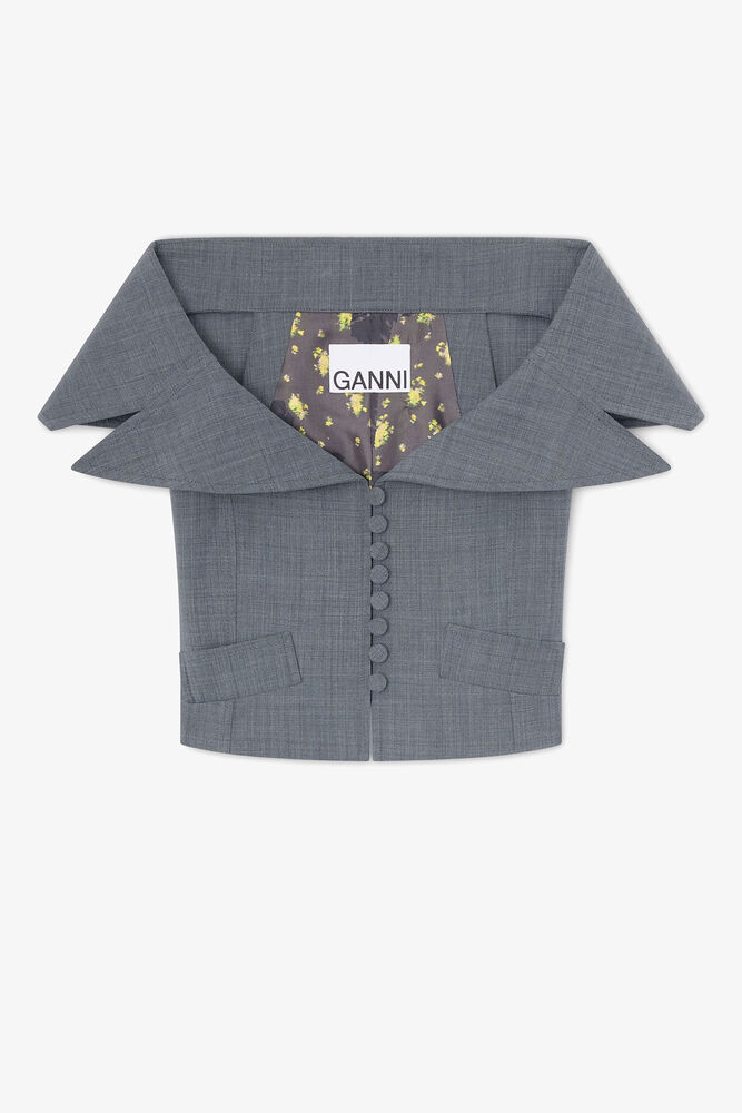 Vest in Grey Wool Melange, Phantom