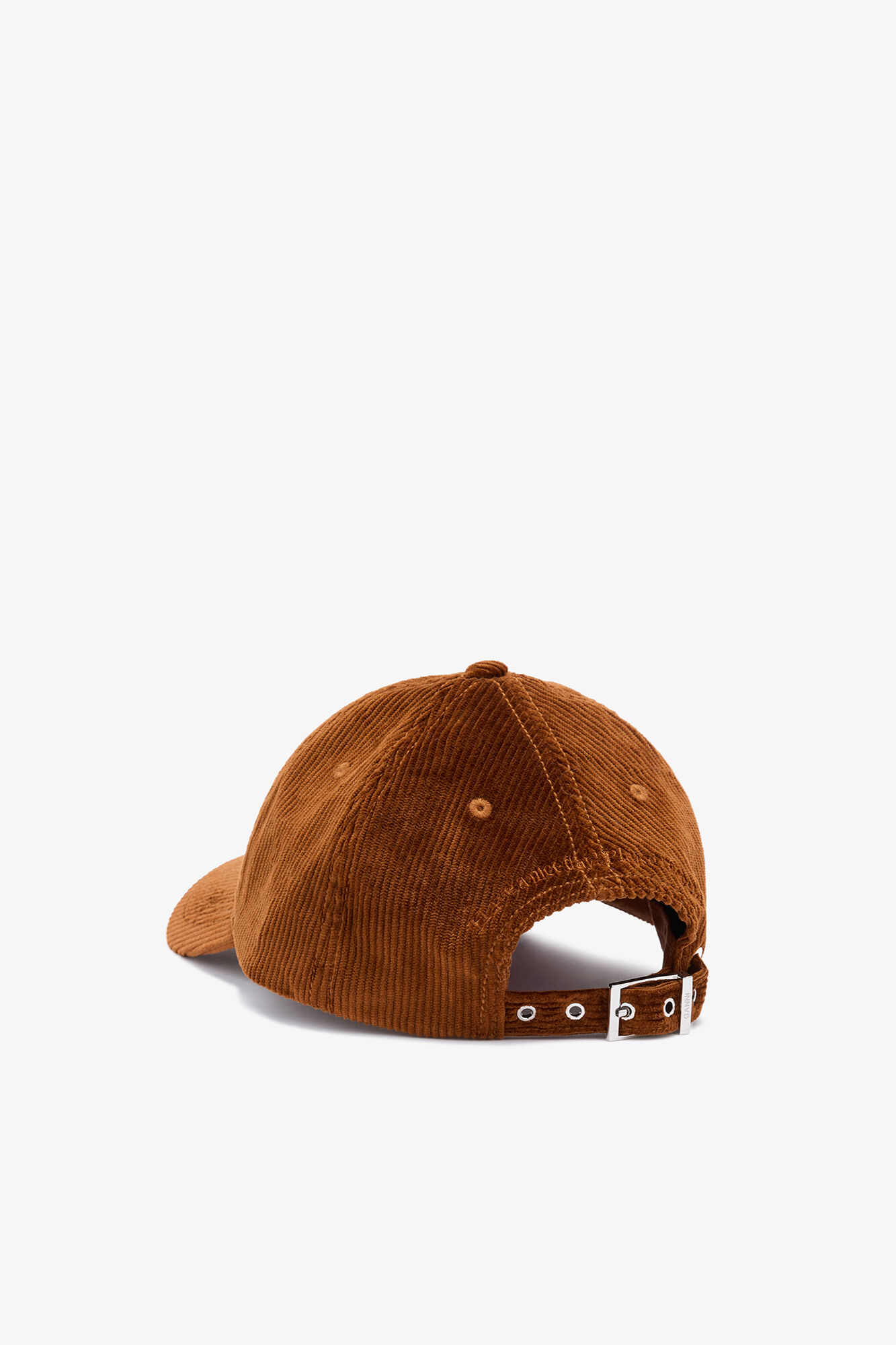 Cap in Brown Corduroy, Organic Cotton, in colour Tortoise Shell - 2 - GANNI
