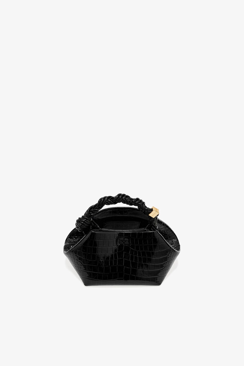 Black Small Bou Bag, Recycled Leather, in colour Black - 3 - GANNI