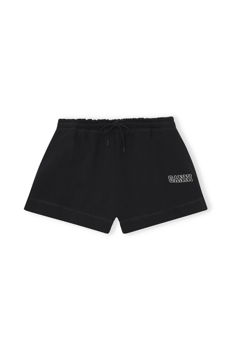 Shorts med snøring, Cotton, in colour Black - 1 - GANNI