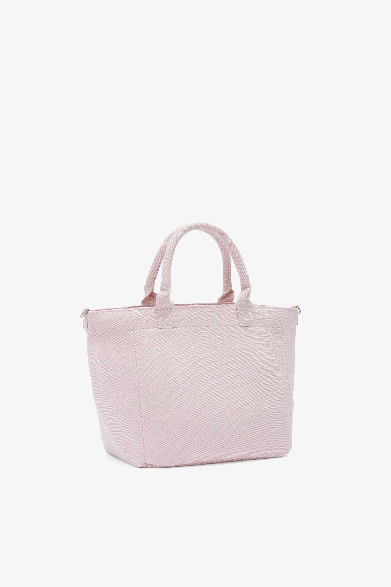 Small Tote Bag in Pink, Recycled Polyester, in colour Egret - 2 - GANNI