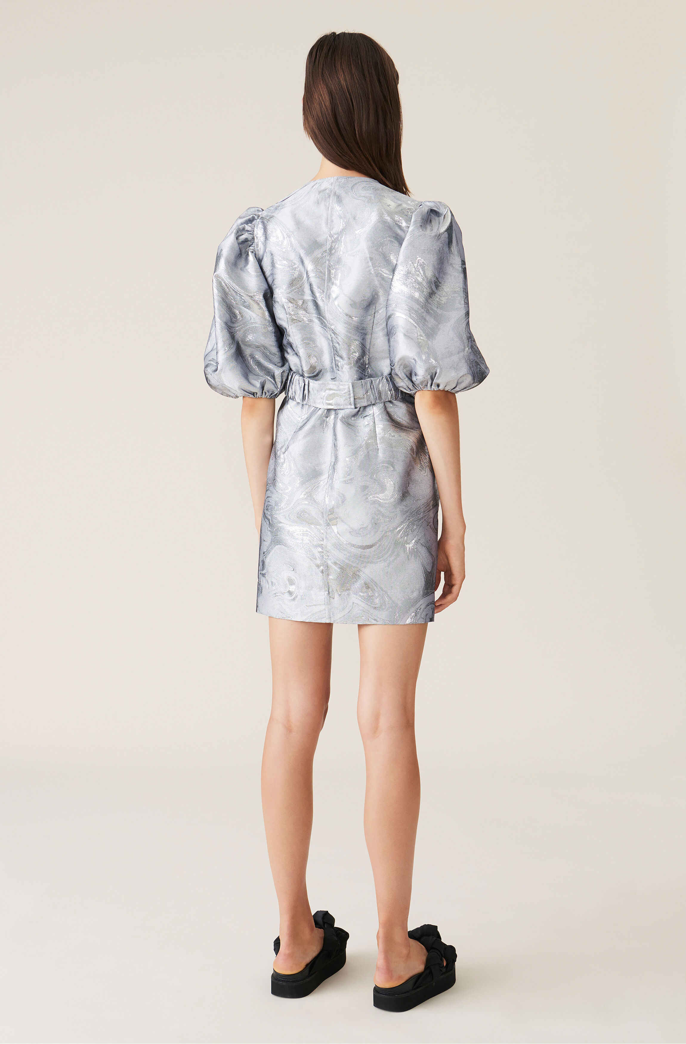 Ganni jacquard wrap dress clearance