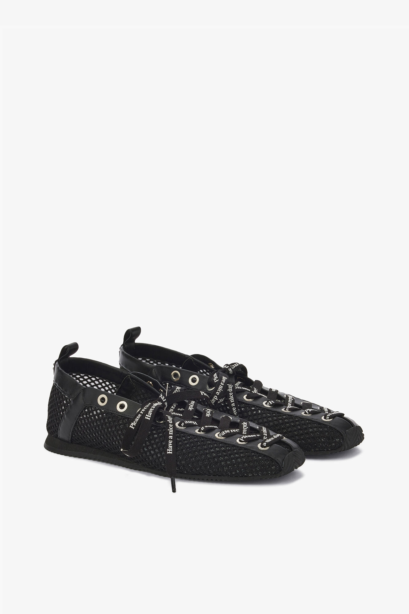 Sporty Ballerina in Black Mesh | GANNI US