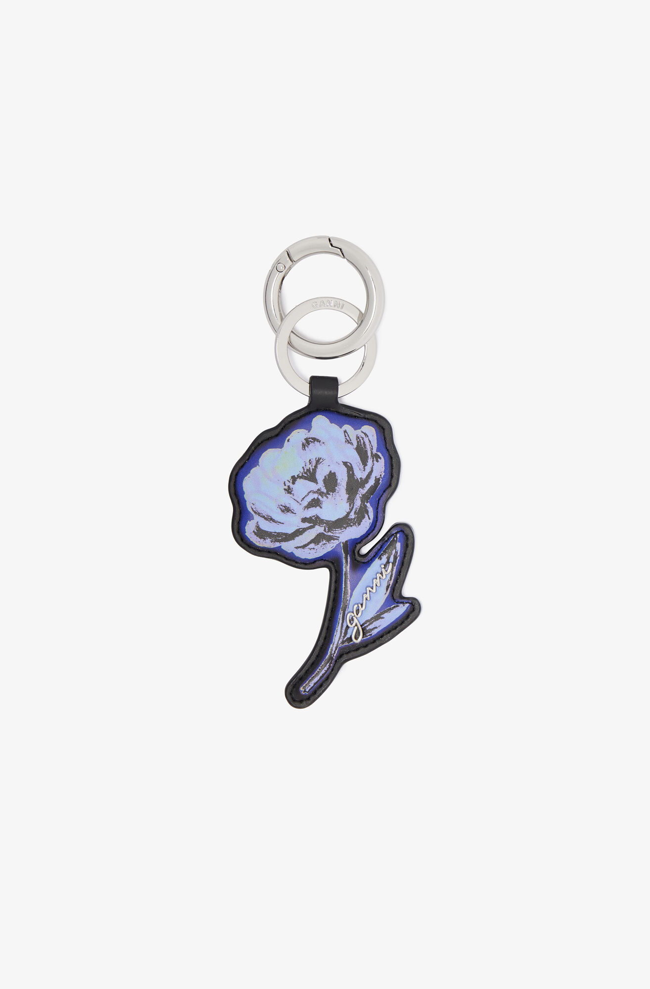 Flower Keyring, Polyester, in colour Black - 1 - GANNI