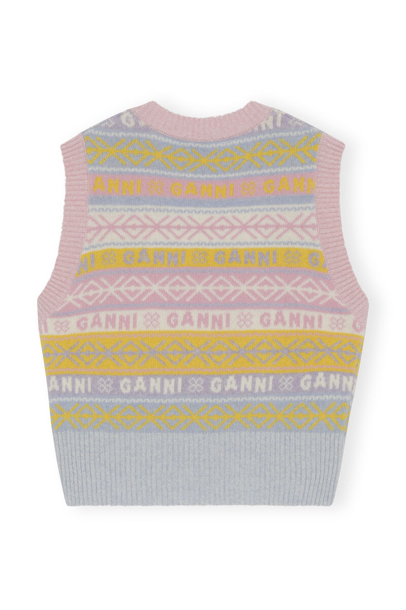 V-Neck Vest, Polyamide, in colour Multicolour - 2 - GANNI