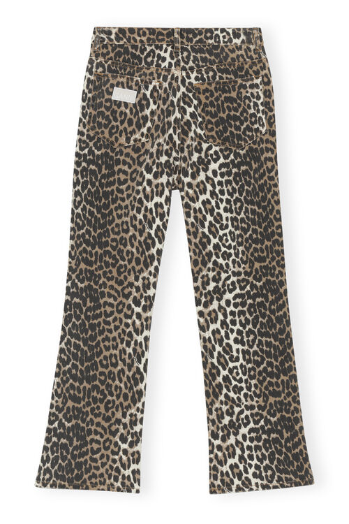 Leopard Print Betzy Cropped Jeans , Cotton, in colour Leopard - 2 - GANNI