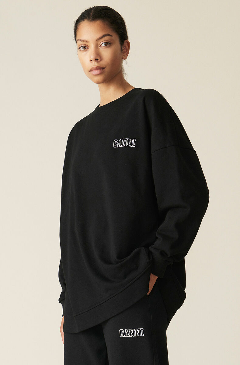 Software Isoli Oversized Sweatshirt, Cotton, in colour Black - 1 - GANNI