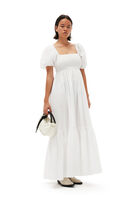 Cotton Poplin Smock Maxi Dress, Cotton, in colour Bright White - 1 - GANNI