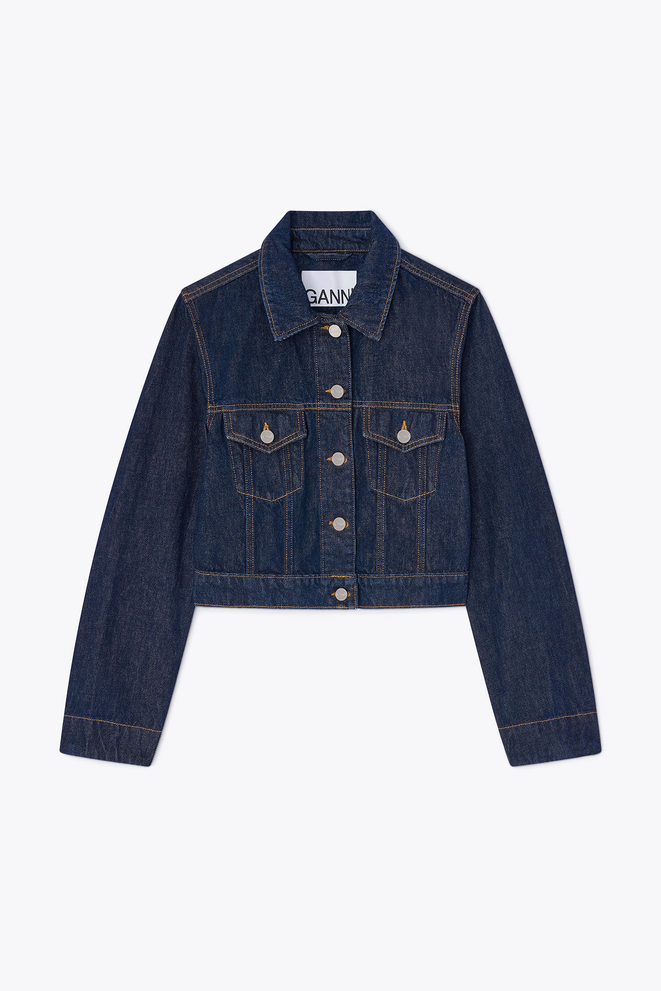 Veste en denim d&eacute;lav&eacute;, Organic Cotton, in colour Rinse - 1 - GANNI