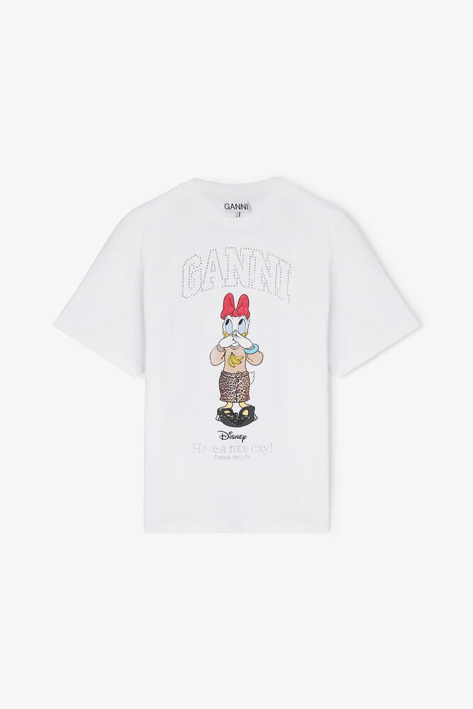 Daisy Duck White Printed T-shirt, Bright White