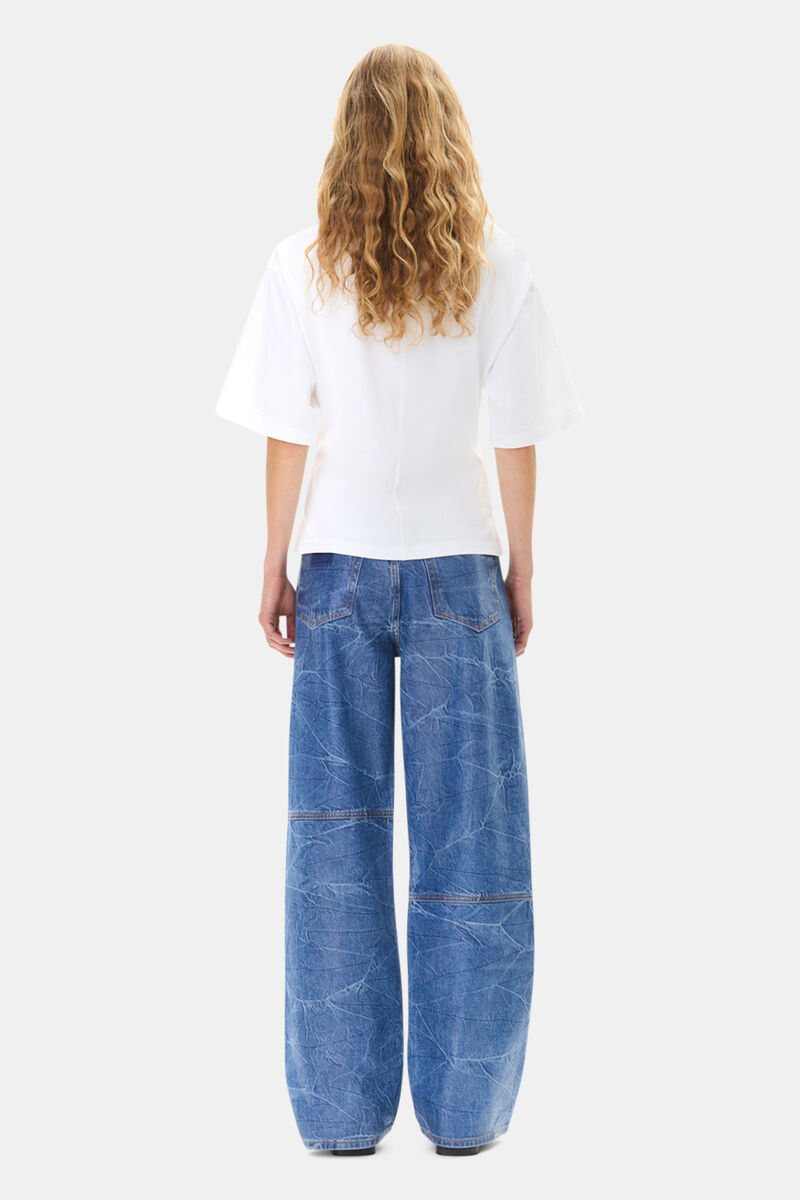 White Heavy Cotton T-shirt, Cotton, in colour Bright White - 4 - GANNI