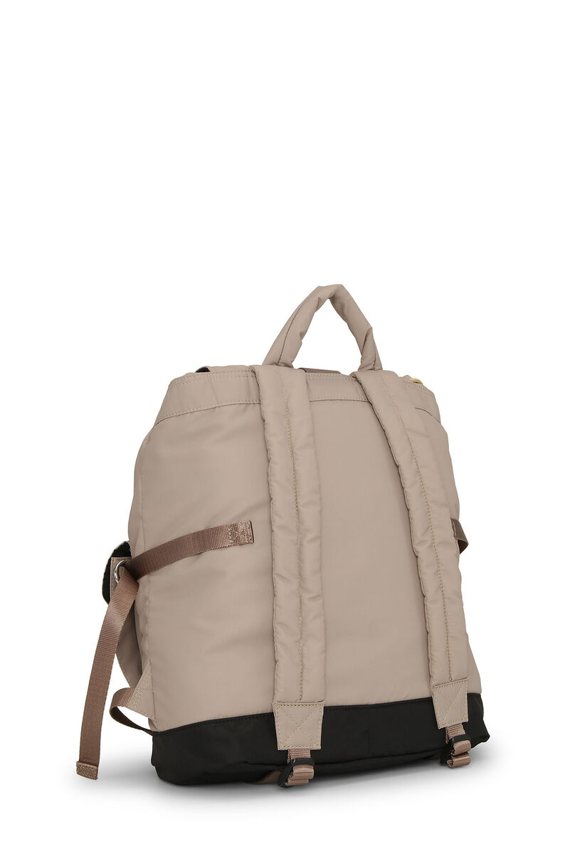 Light Grey Tech Backpack, Recycled Polyester, in colour Oyster Gray - 2 - GANNI
