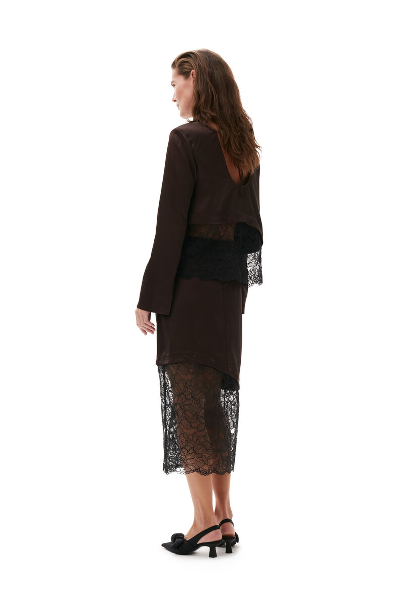 Lace Blouse, in colour Mole - 2 - GANNI