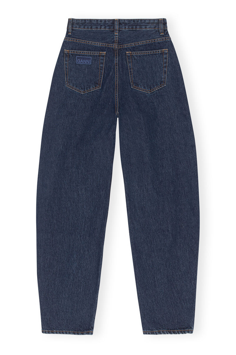 Dunkelblaue Stone-Stary-Jeans , Cotton, in colour Dark Blue Stone - 2 - GANNI