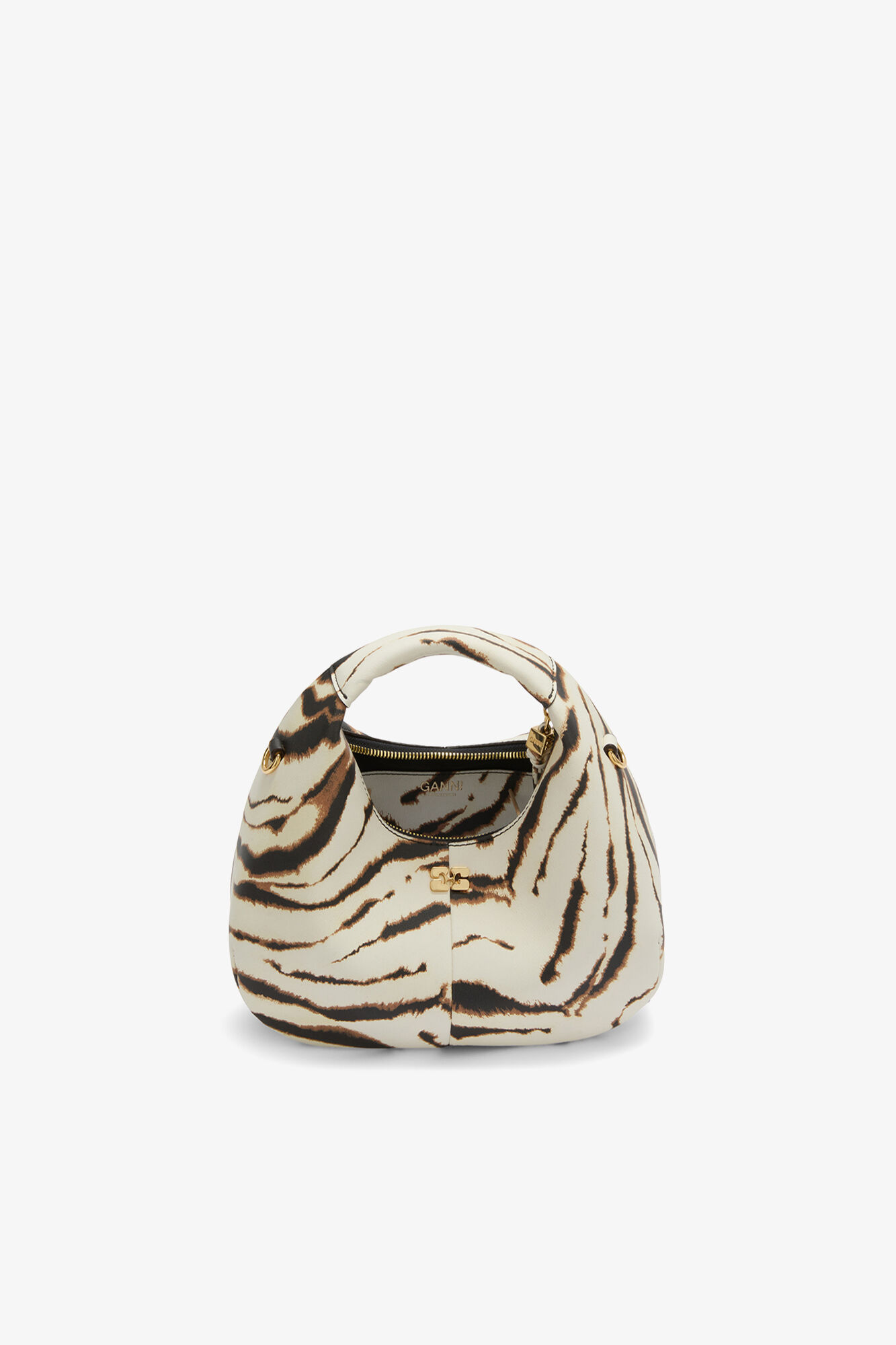 Mini-Hobo-Tasche in Zebra, Recycled Polyester, in colour Egret - 3 - GANNI
