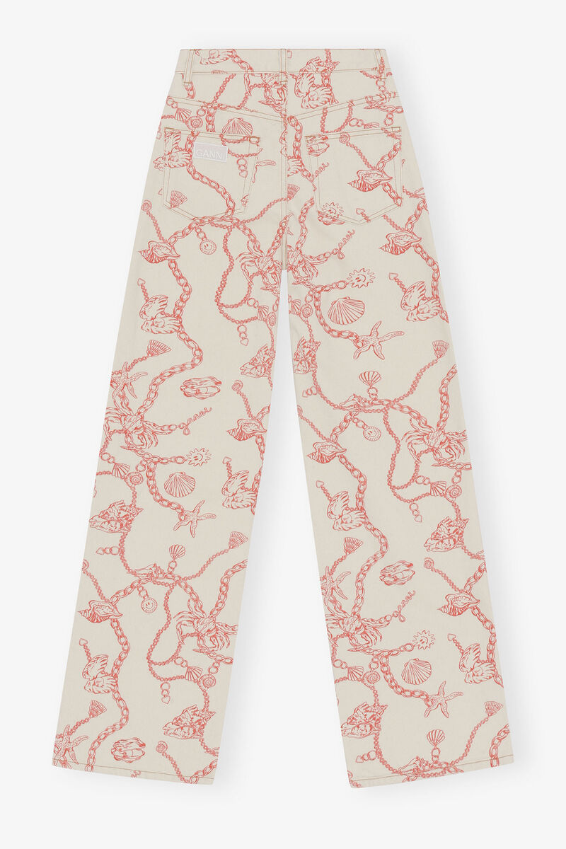 Magny Jeans, Cotton, in colour Egret - 2 - GANNI
