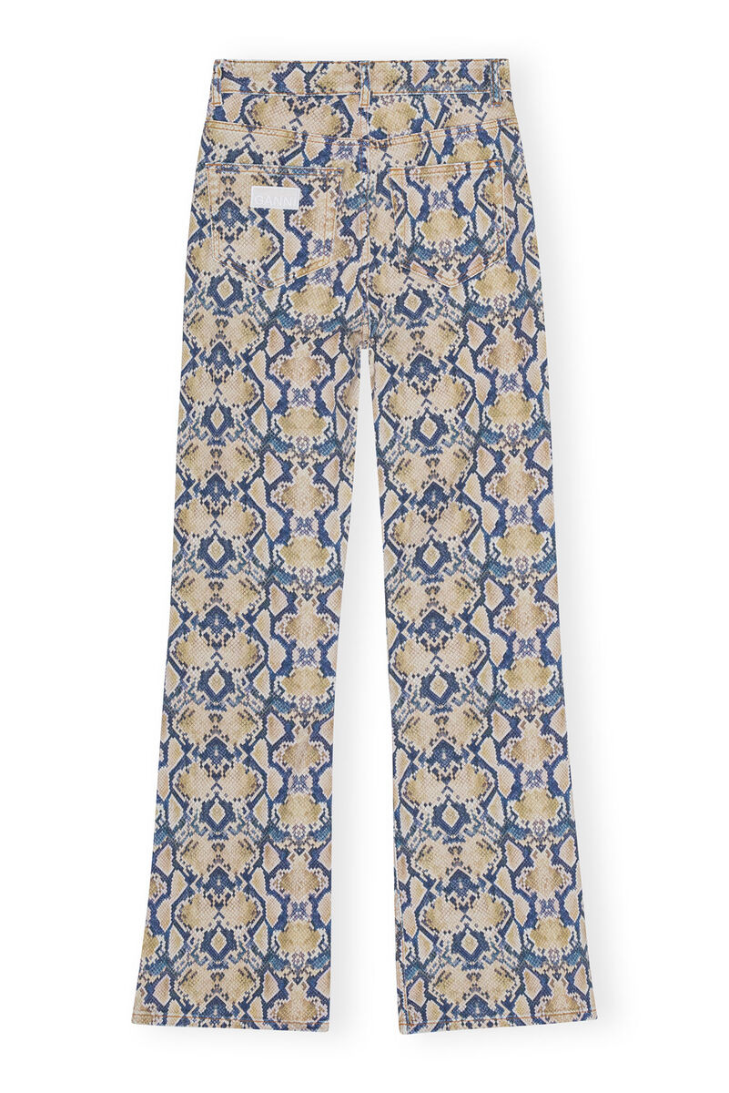 Snake Printed Iry Jeans, Cotton, in colour Safari - 2 - GANNI
