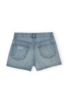 Rigid Denim Rigid Denim High Waisted Hotpants, Cotton, in colour Light Blue Vintage - 2 - GANNI