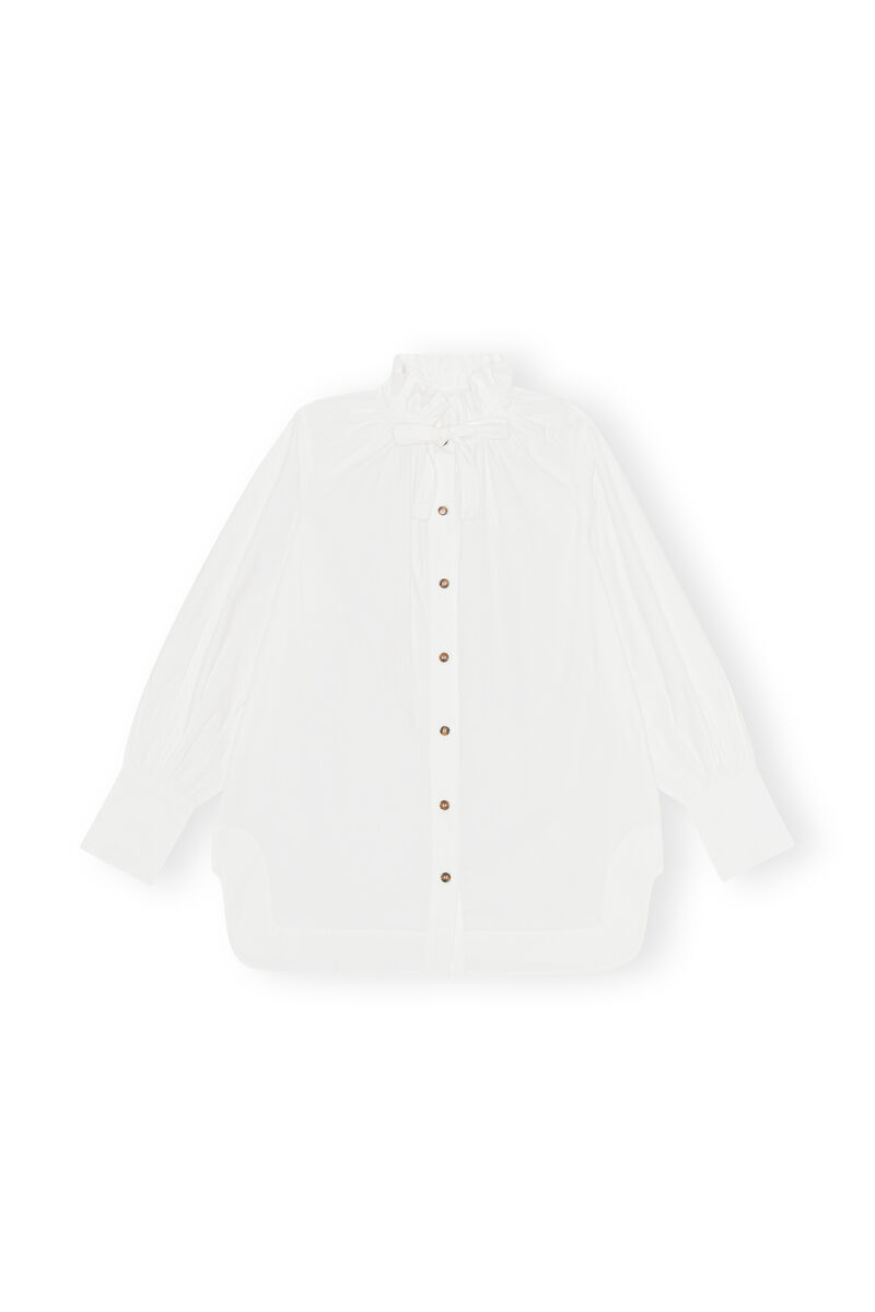 Cotton Poplin Shirt , Cotton, in colour Bright White - 1 - GANNI