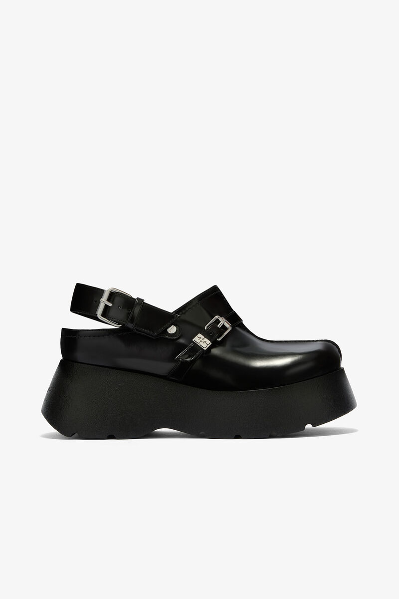 Platform Clogs in Black Oleatex, Polyurethane, in colour Black - 1 - GANNI