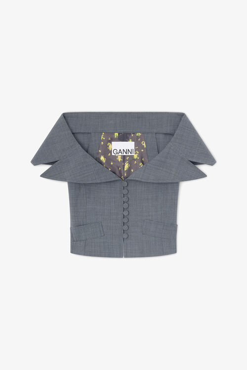 Vest in Grey Wool Melange, Phantom