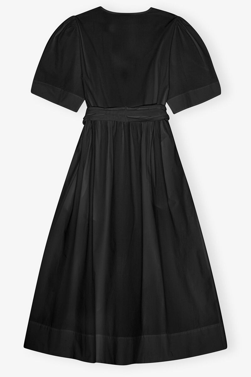 Robe en coton extensible noire, Elastane, in colour Black - 2 - GANNI