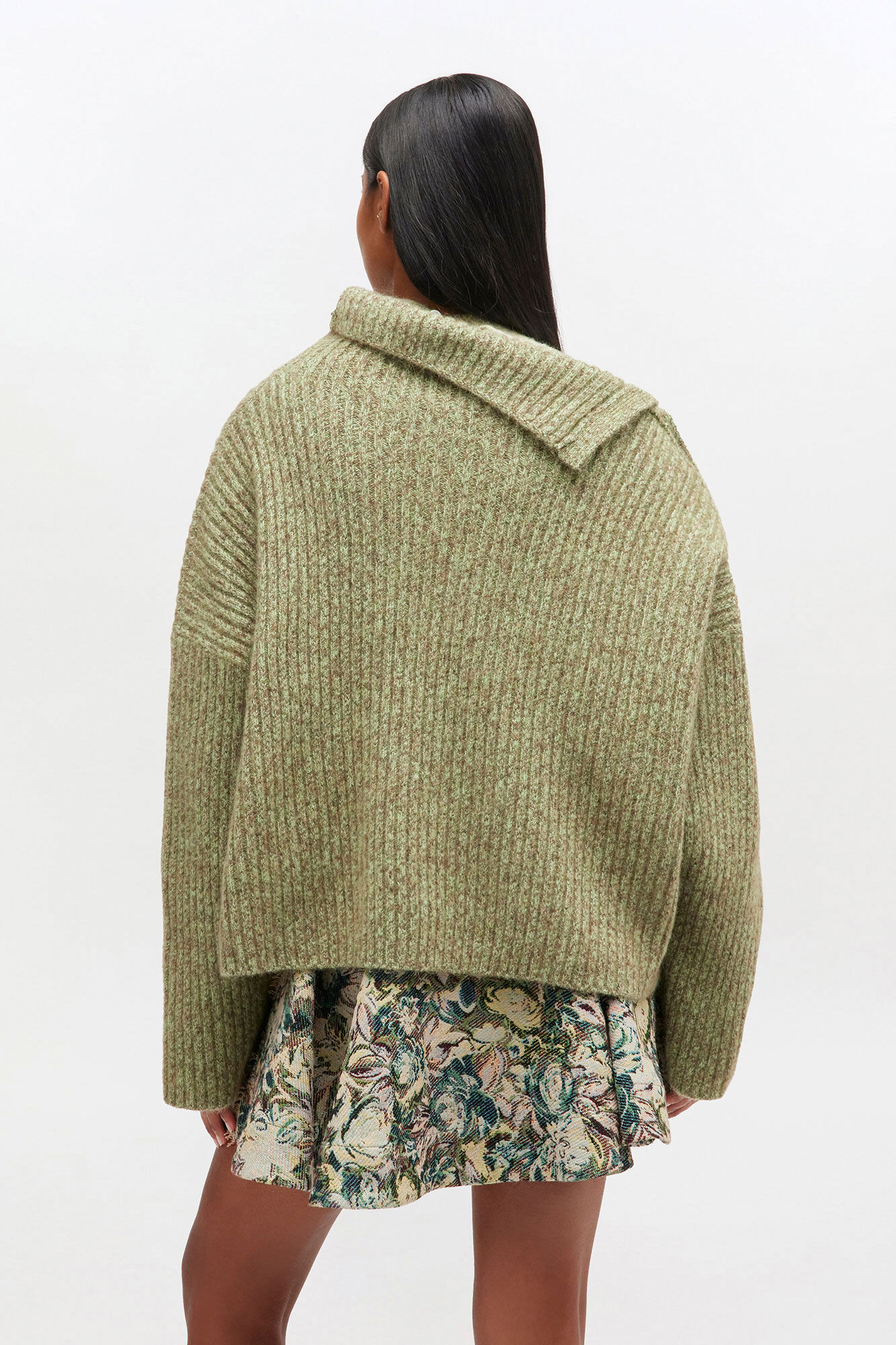 Green Mohair Sweater, Mohair, in colour Nile - 3 - GANNI