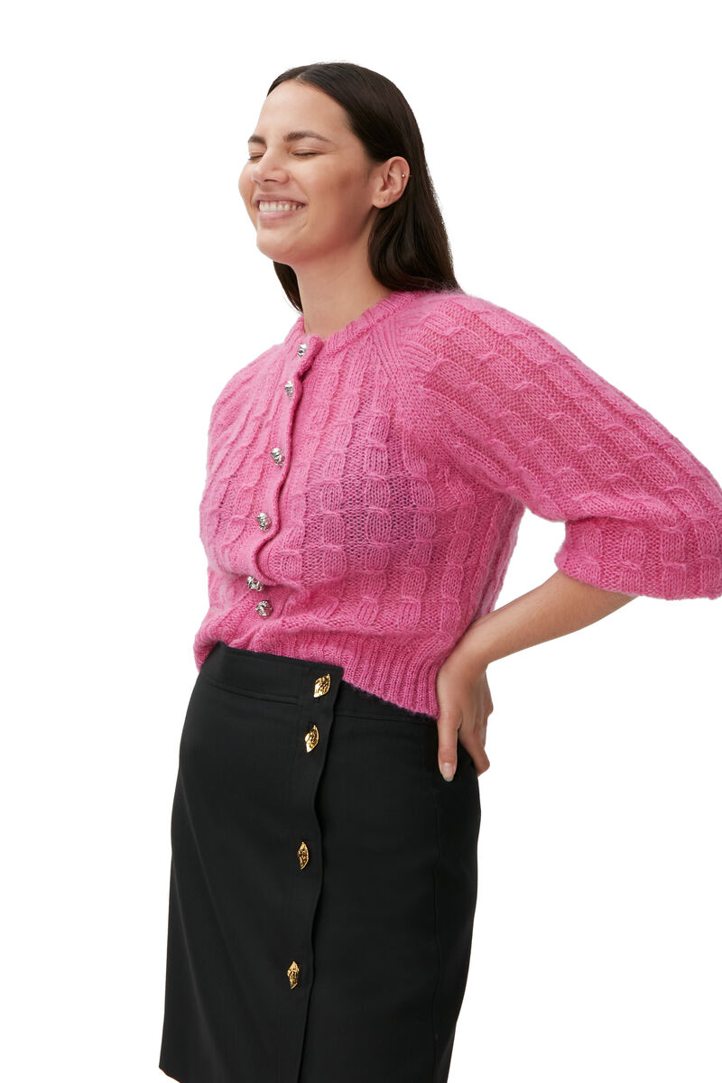 Asymmetrical Mini Skirt, Recycled Polyester, in colour Black - 3 - GANNI