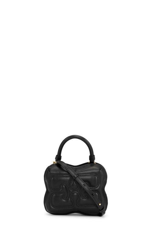 Black Small Butterfly Crossbody Bag, Polyester, in colour Black - 2 - GANNI