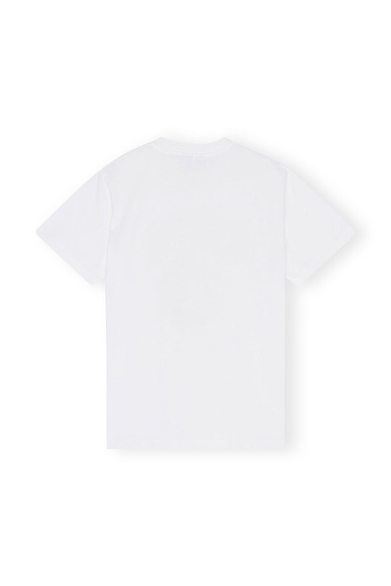 T-shirt décontracté Peach , Cotton, in colour Bright White - 2 - GANNI