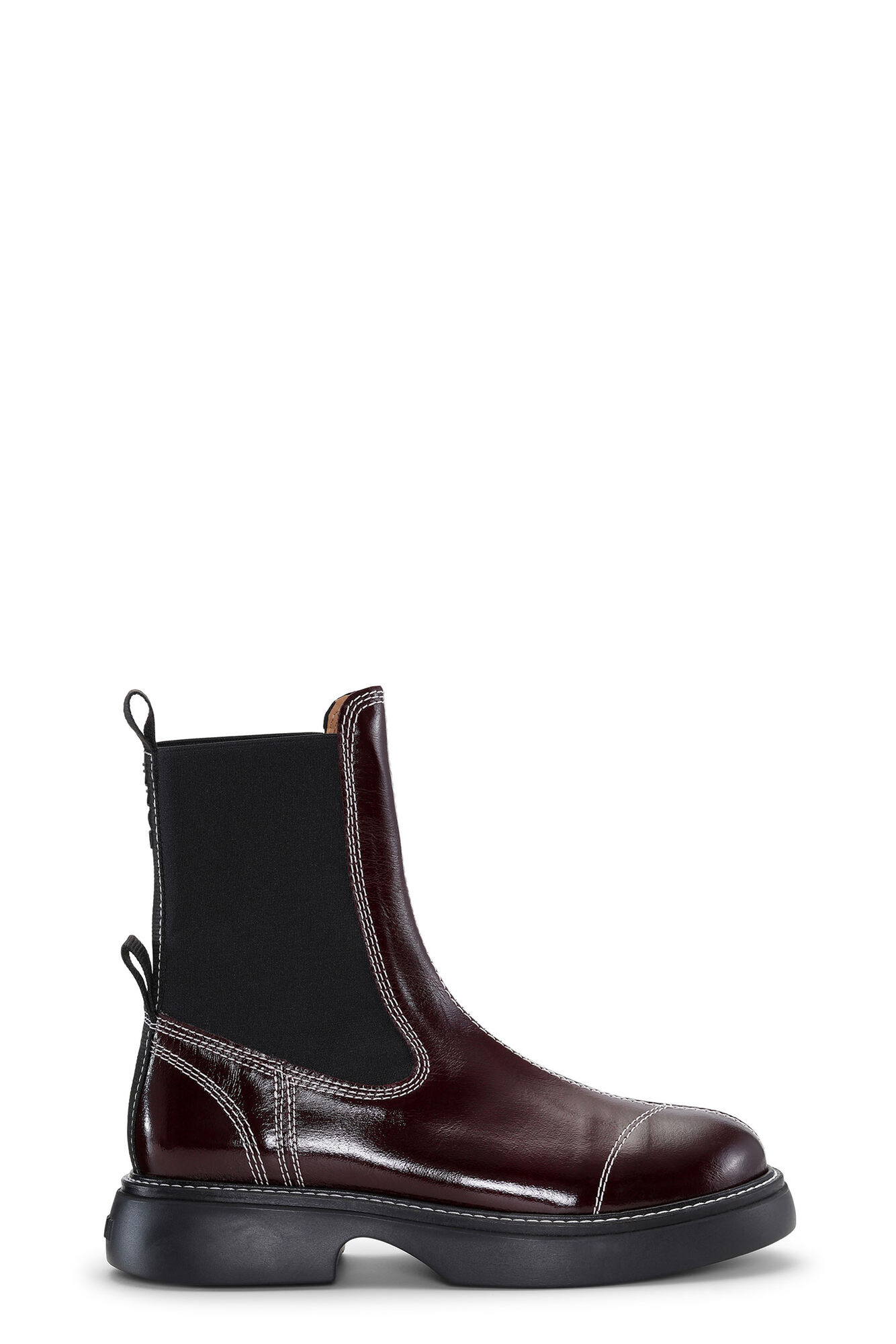 Burgundy Everyday Mid Chelsea Boots, Polyester, in colour Burgundy - 1 - GANNI