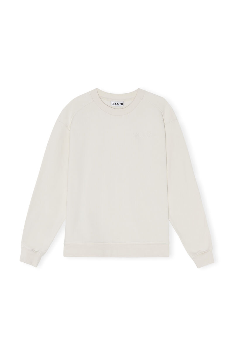Pullover Sweatshirt, Organic Cotton, in colour Egret - 1 - GANNI