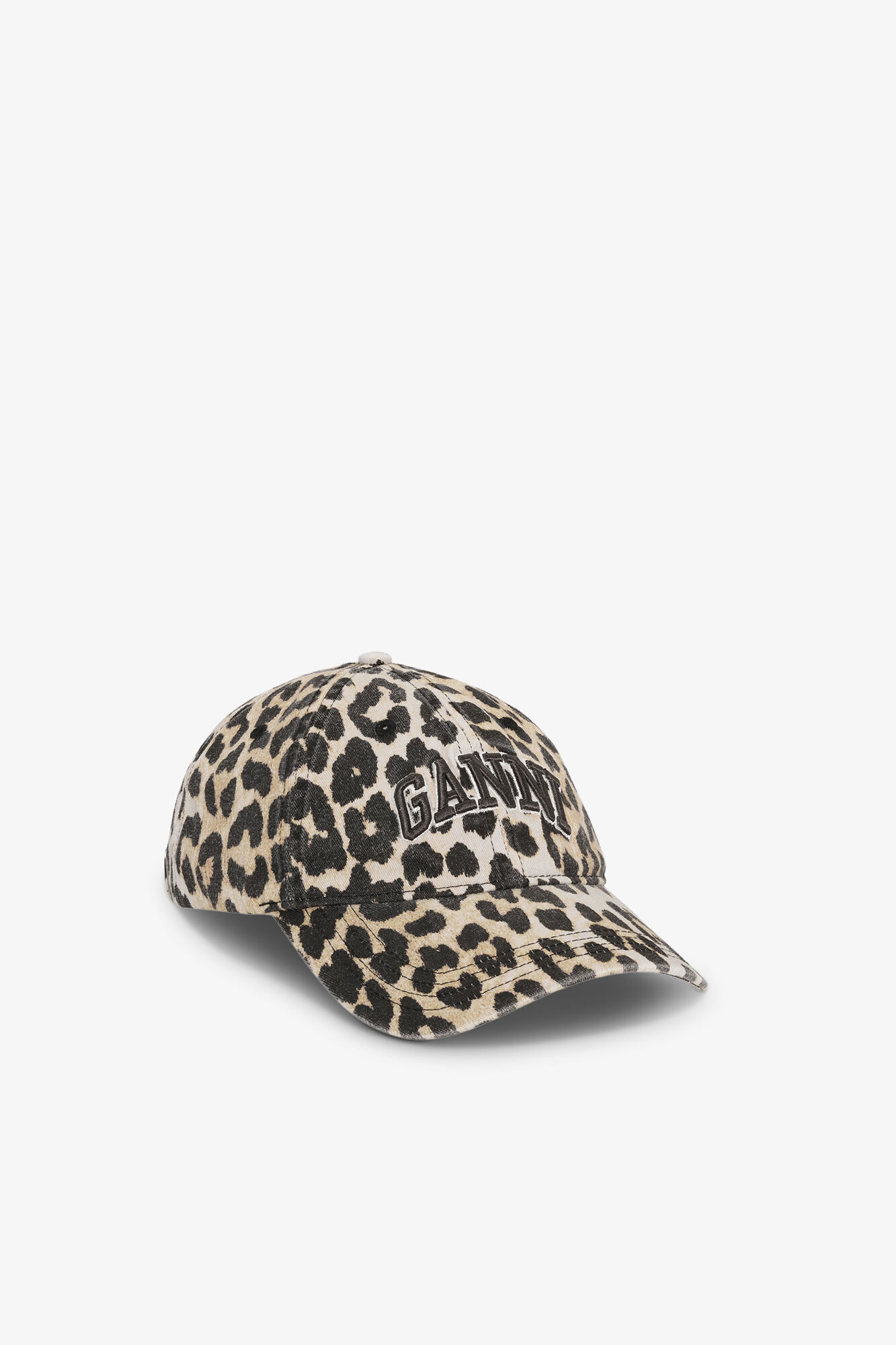 Ganni Women's Washed Canvas Cap In Leopard, Cotton - Image 4