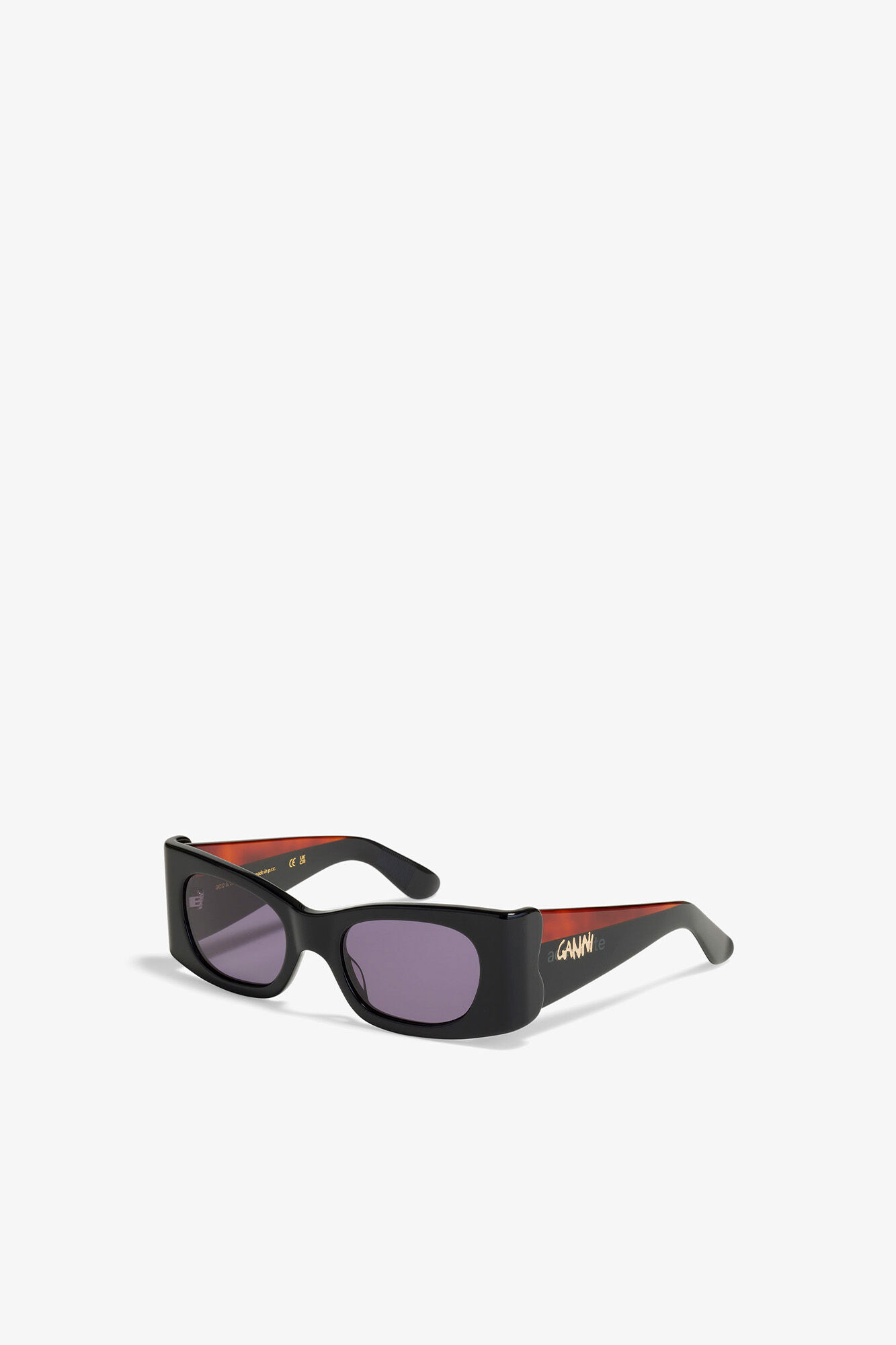 GANNI x Ace & Tate Black Kayla Sunglasses, Acetate, in colour Black - 2 - GANNI