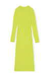 Ruched Midi Dress, Elastane, in colour Lime Popsicle - 2 - GANNI