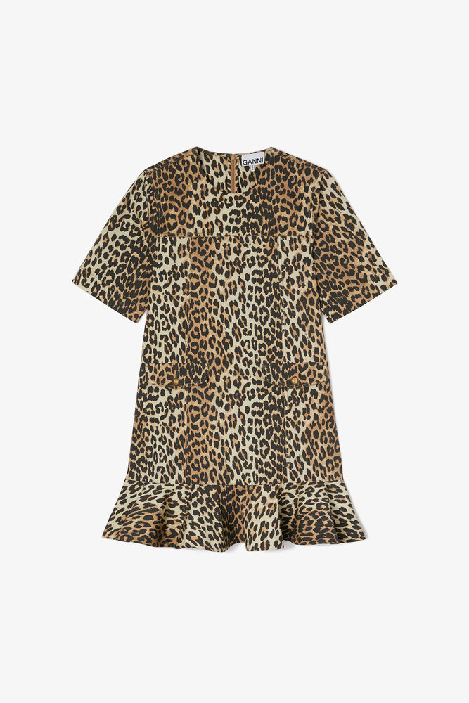 Stretch Cotton Mini Dress, Almond Milk