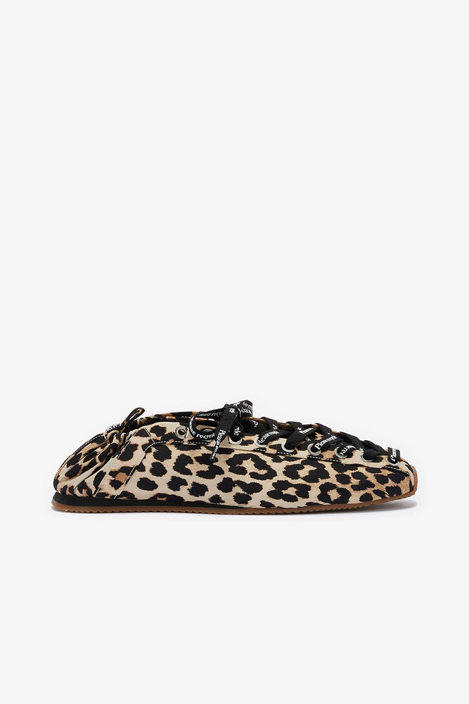 Lace Up Sporty Ballerina in Leopard, Leopard